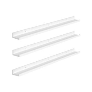 3-Pieces White Raised Edge Hanging Shelves