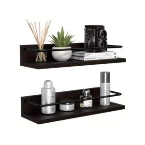 2-Pieces Floating Shelves With Metal Guard