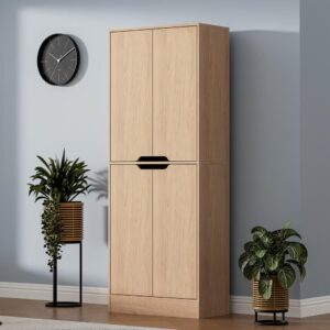 Oak Tall Freestanding Kitchen Pantry Cabinet
