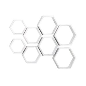 White Honeycomb Hexagon Floating Wall Shelves