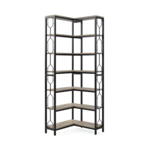 7-Tier Space-Saving Industrial Corner Storage Shelves