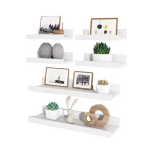 6-Pieces White Nordic Style Floating Shelves