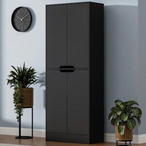 Black Tall Freestanding Kitchen Pantry Cabinet