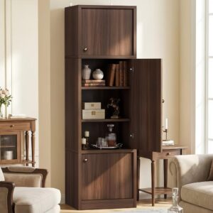 Walnut Farmhouse Freestanding Storage Cabinet